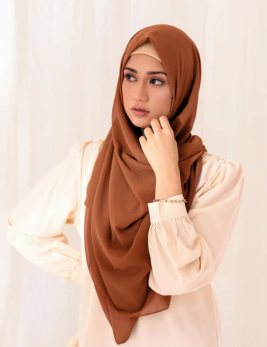 Luxury Georgette Hijab - CARAMEL