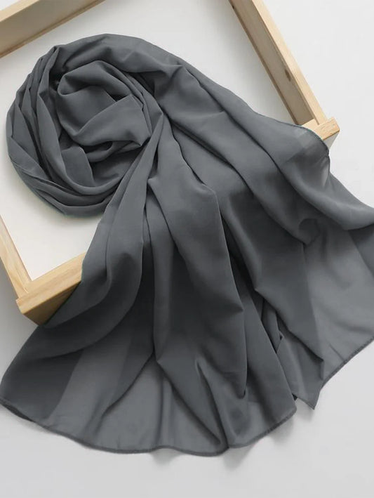 Luxury Georgette Hijab - DARK GREY