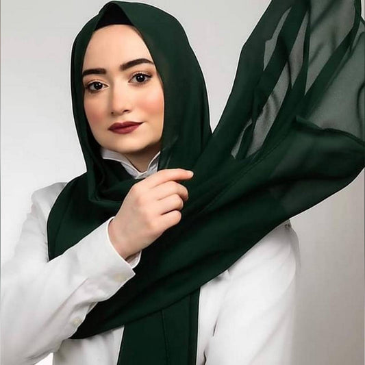 Luxury Georgette Hijab - KAI GREEN