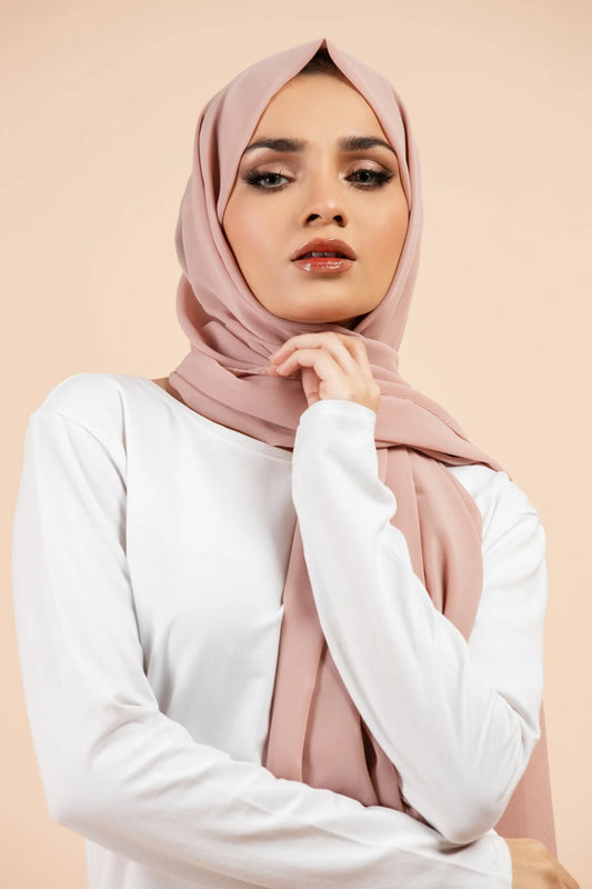 Luxury Georgette Hijab - DUSTY PINK