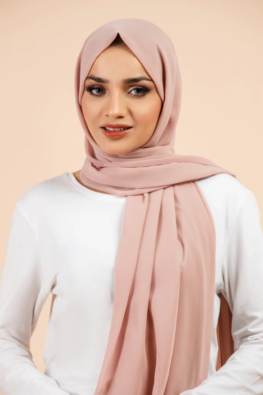 Luxury Georgette Hijab - DUSTY PINK