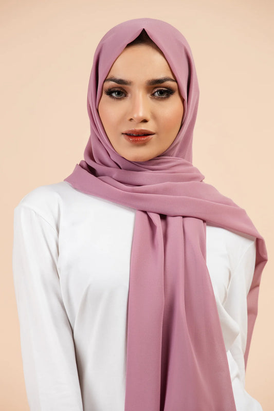 Luxury Georgette Hijab - FRENCH ROSE