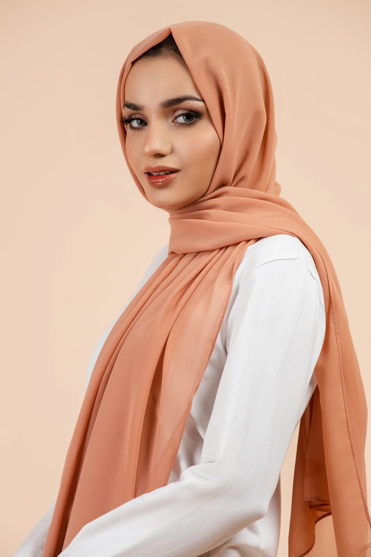 Luxury Georgette Hijab - NUDE BROWN