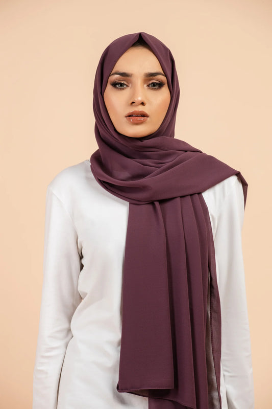 Luxury Georgette Hijab - PLUM PURPULE