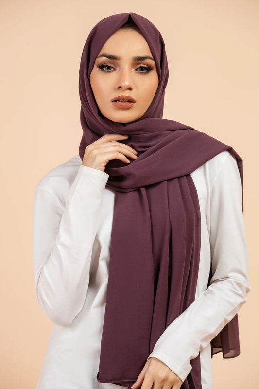 Luxury Georgette Hijab - PLUM PURPULE