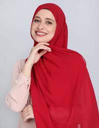 Luxury Georgette Hijab - RED