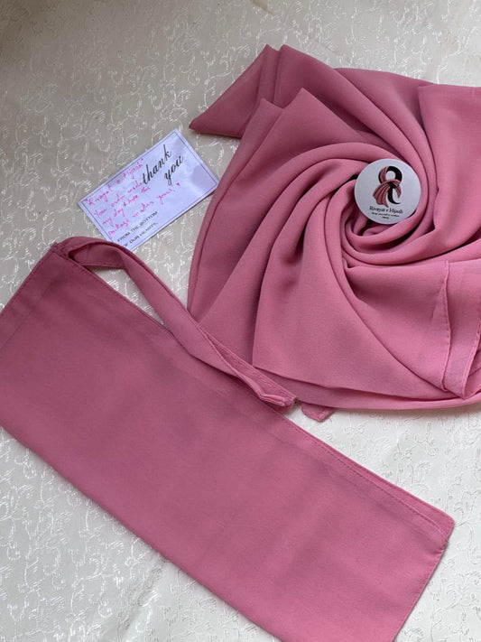 Georgette Hijab Niqab Set - LIGHT PINK