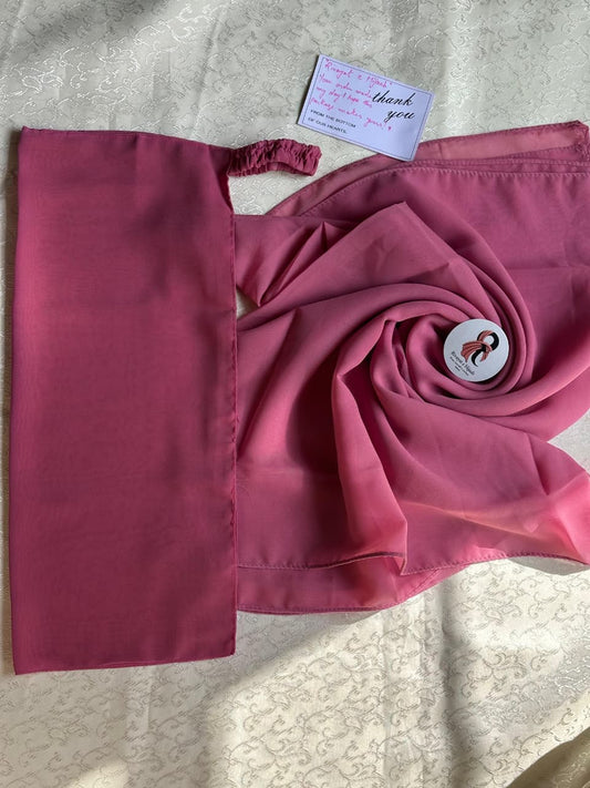 Georgette Hijab Niqab Set - BLUSH PINK