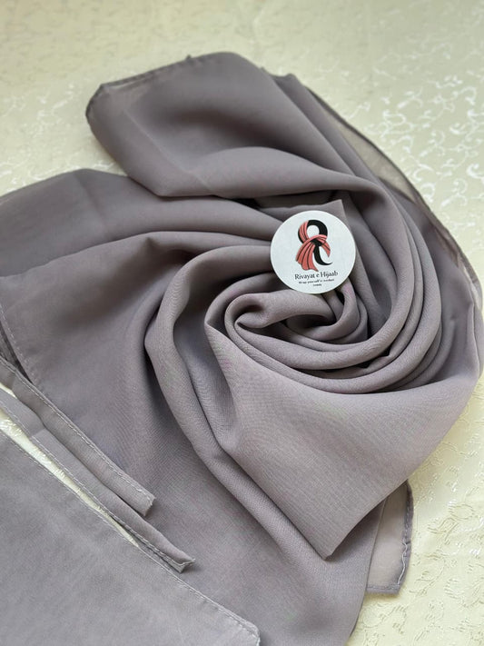 Georgette Hijab Niqab Set - LIGHT GREY