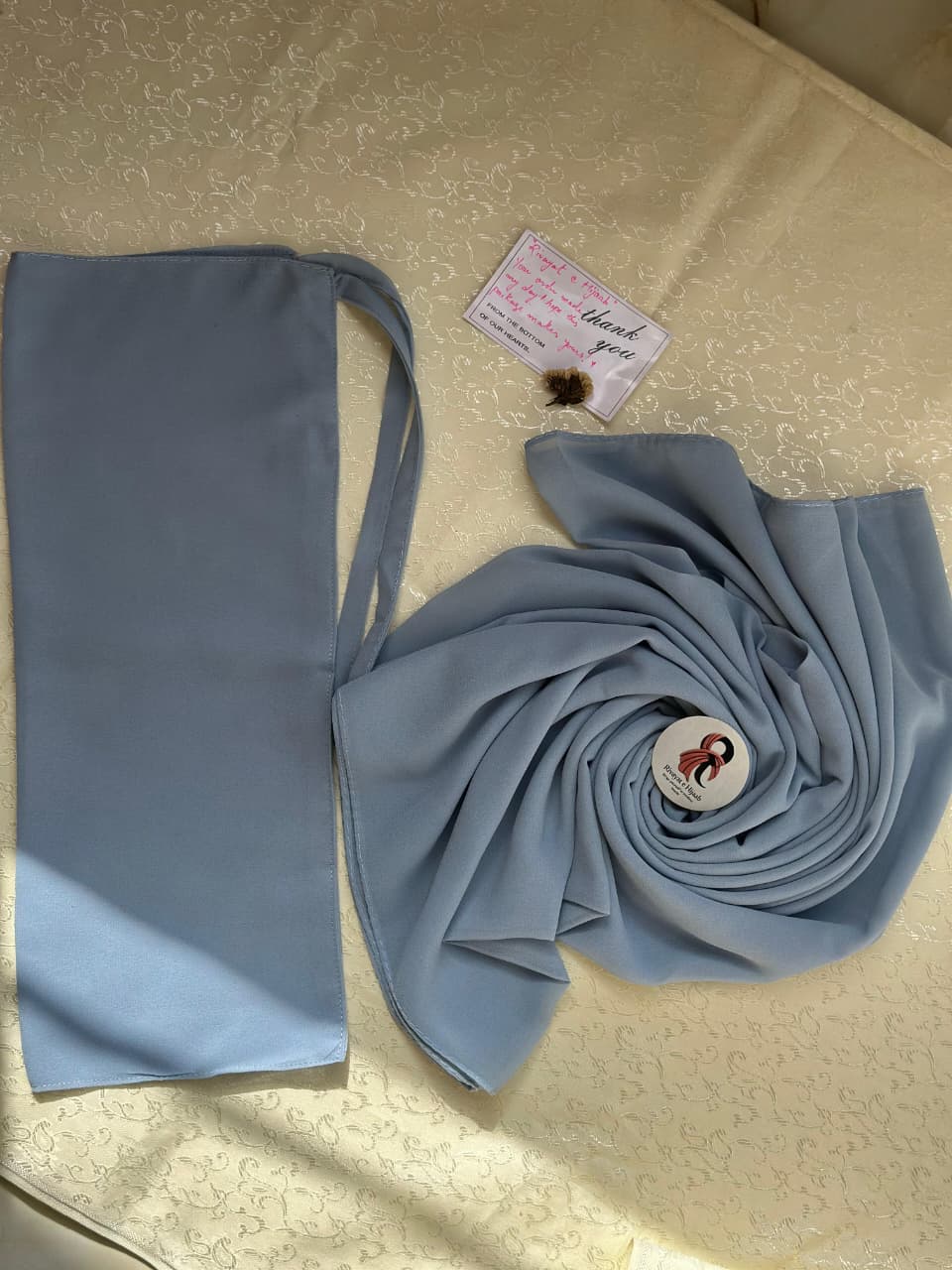 Georgette Hijab Niqab Set - ICE BLUE