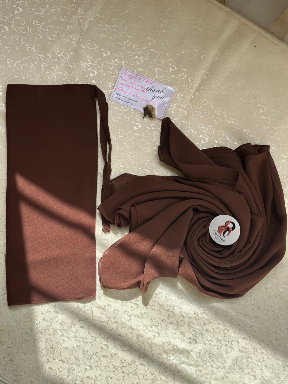 Georgette Hijab Niqab Set - COCOA BROWN