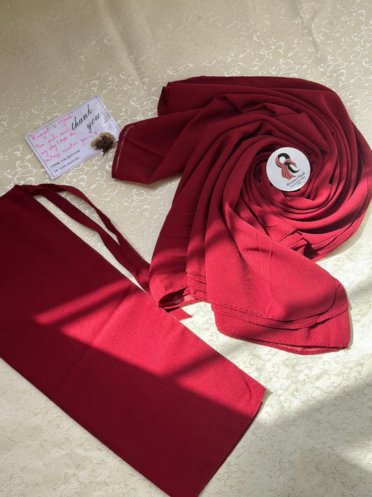 Georgette Hijab Niqab Set - MAROON