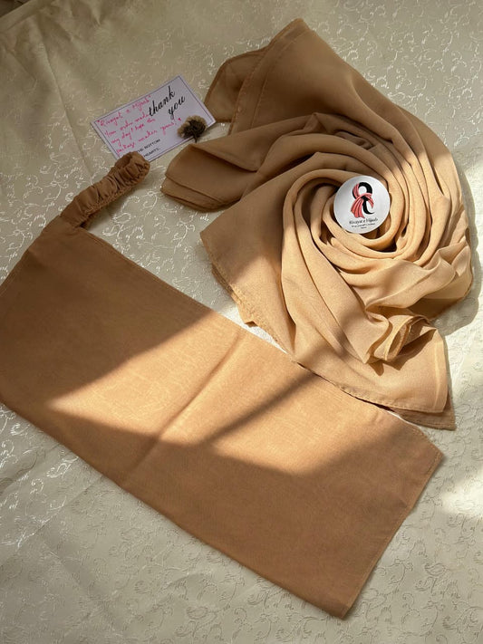 Georgette Hijab Niqab Set - SKIN