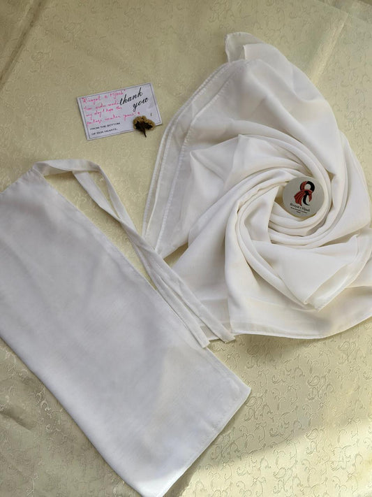Georgette Hijab Niqab Set - WHITE