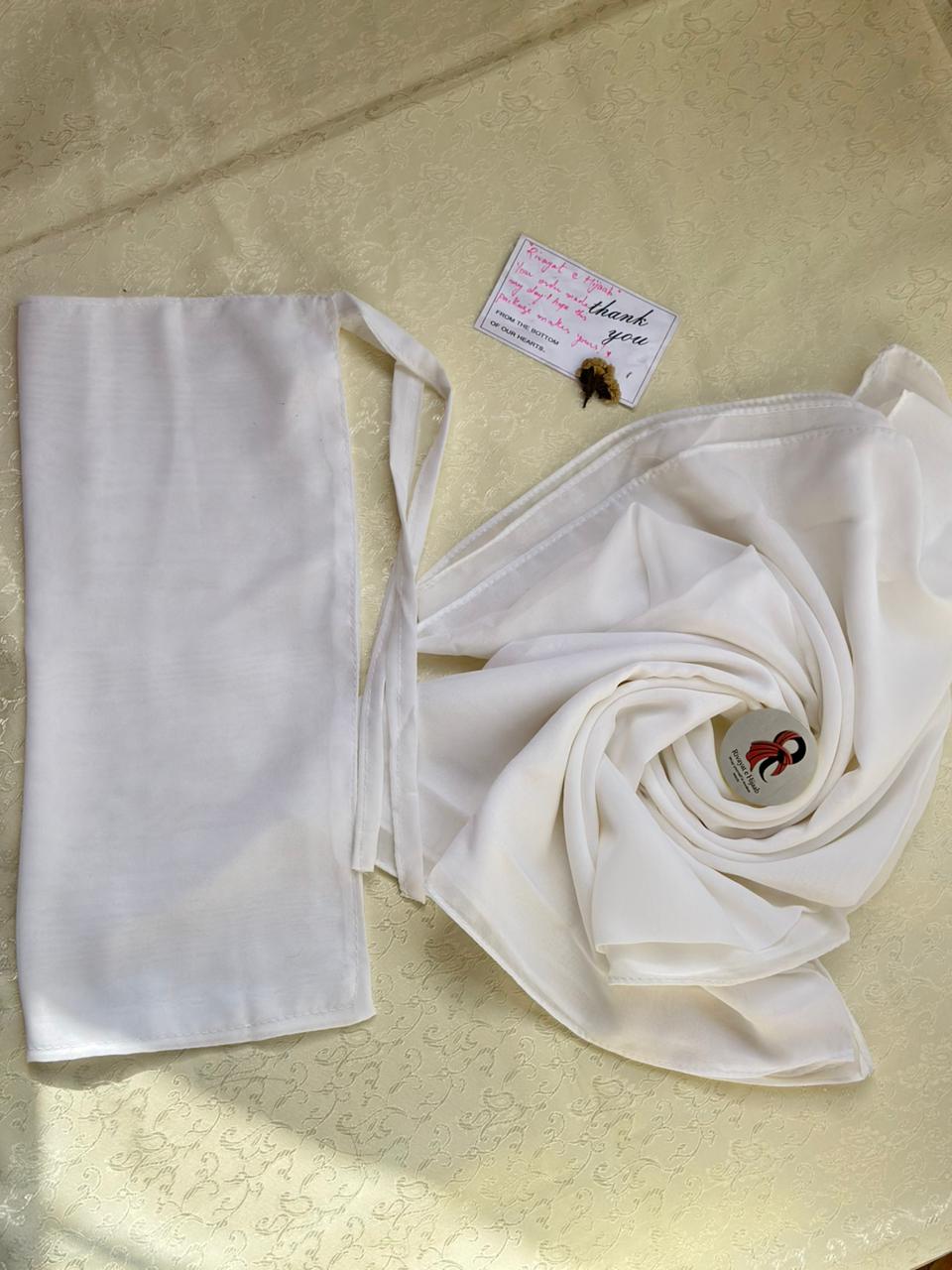 Georgette Hijab Niqab Set - WHITE