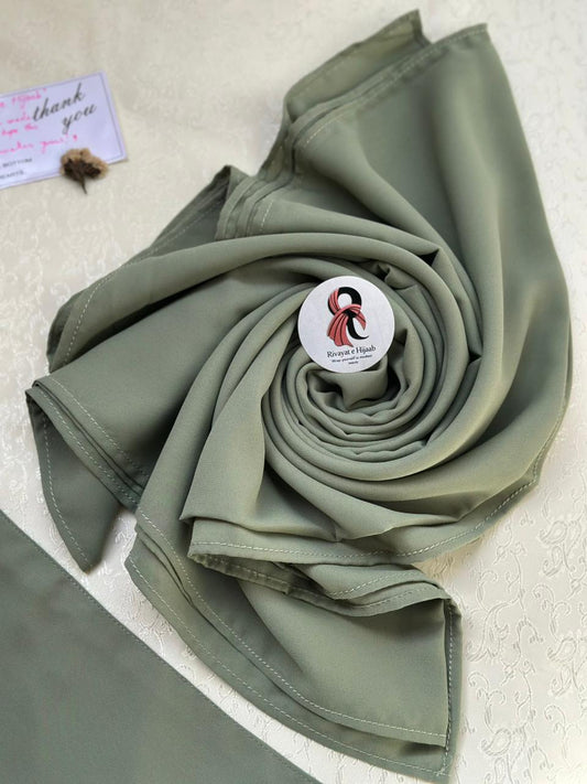 Georgette Hijab Niqab Set - PISTACHIO GREEN