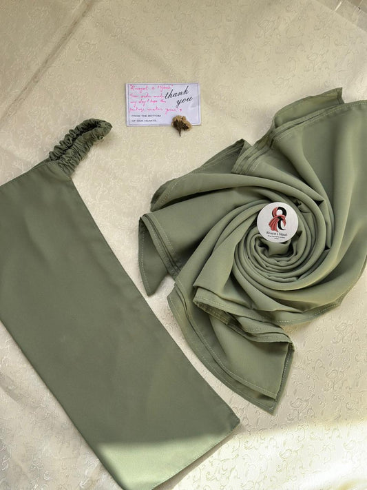 Georgette Hijab Niqab Set - PISTACHIO GREEN