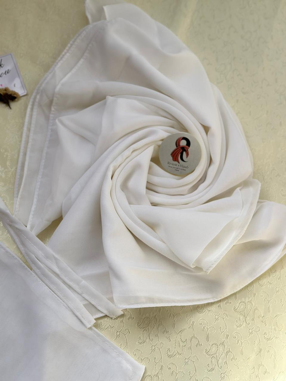 Georgette Hijab Niqab Set - WHITE