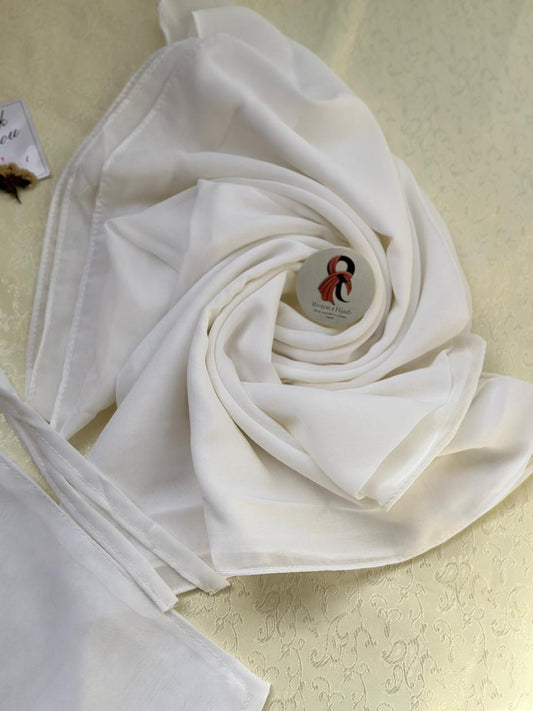 Georgette Hijab Niqab Set - WHITE