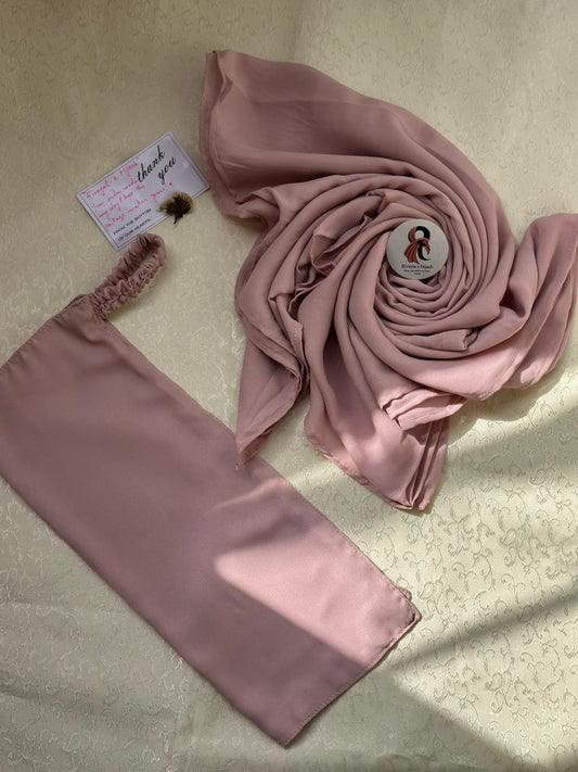 Georgette Hijab Niqab Set - BABY PINK