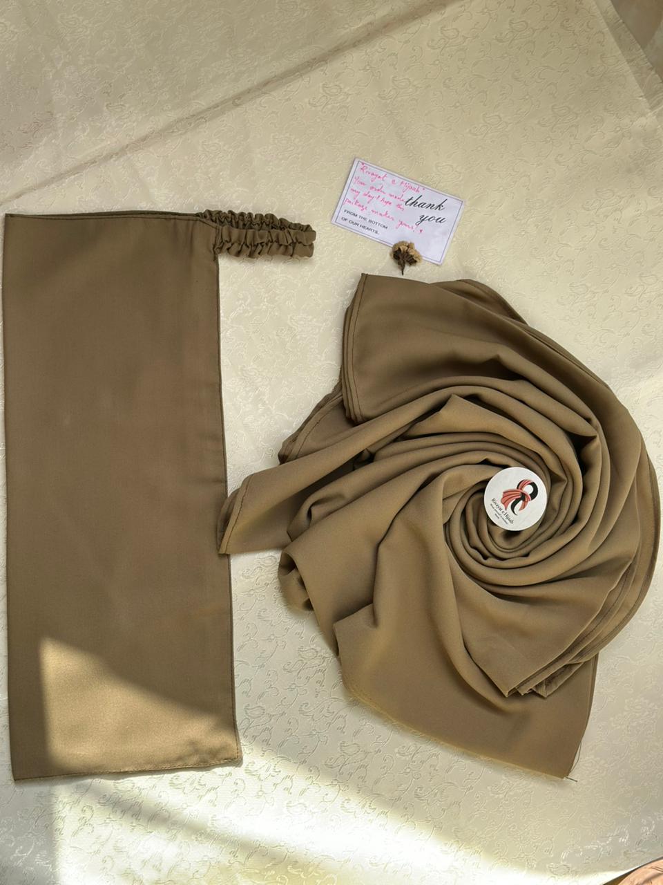 Georgette Hijab Niqab Set - ARMY GREEN