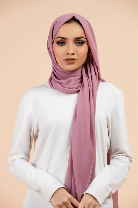 Luxury Georgette Hijab - FRENCH ROSE