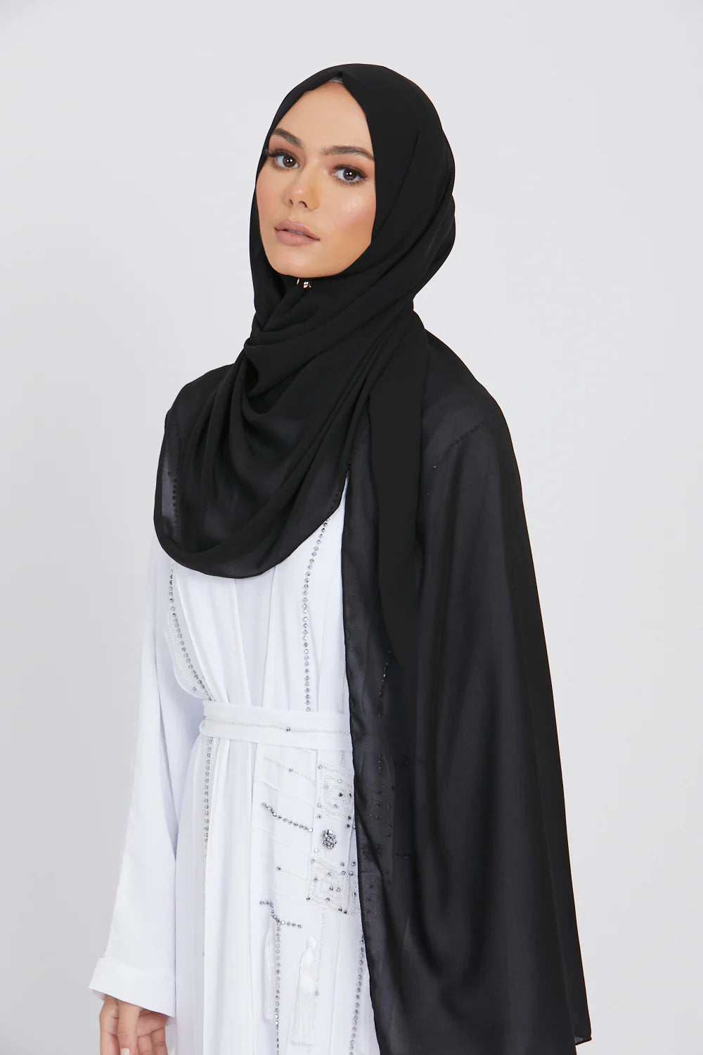 Luxury Georgette Hijab - JET BLACK