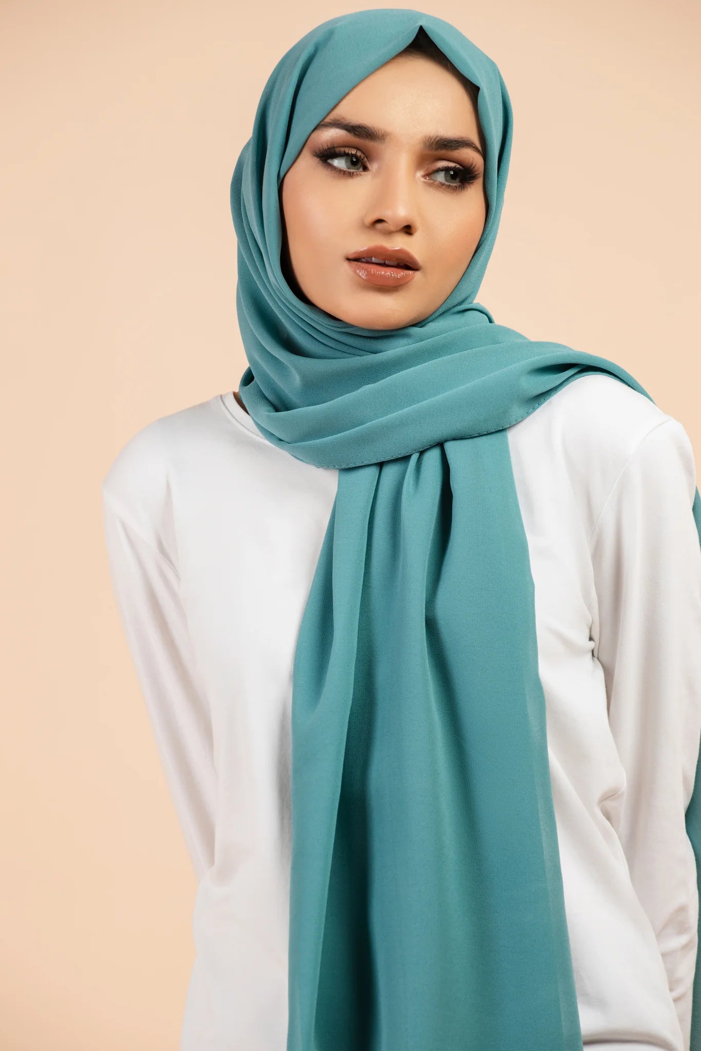 Luxury Georgette Hijab - PEACOCK