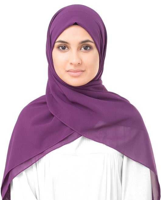 Luxury Georgette Hijab - GRAPE PURPULE