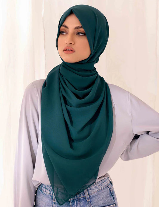 Luxury Georgette Hijab - TEAL