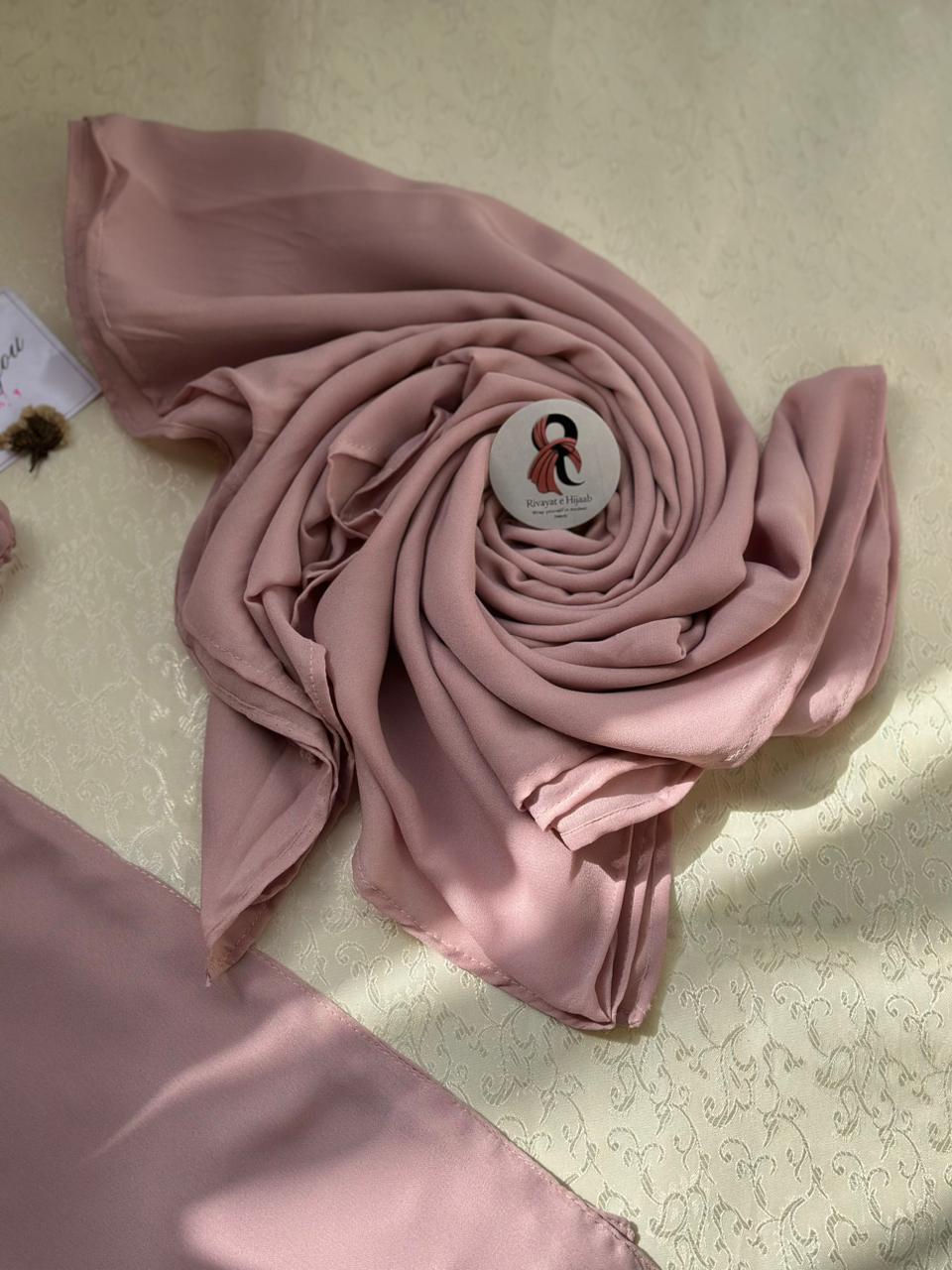 Georgette Hijab Niqab Set - BABY PINK