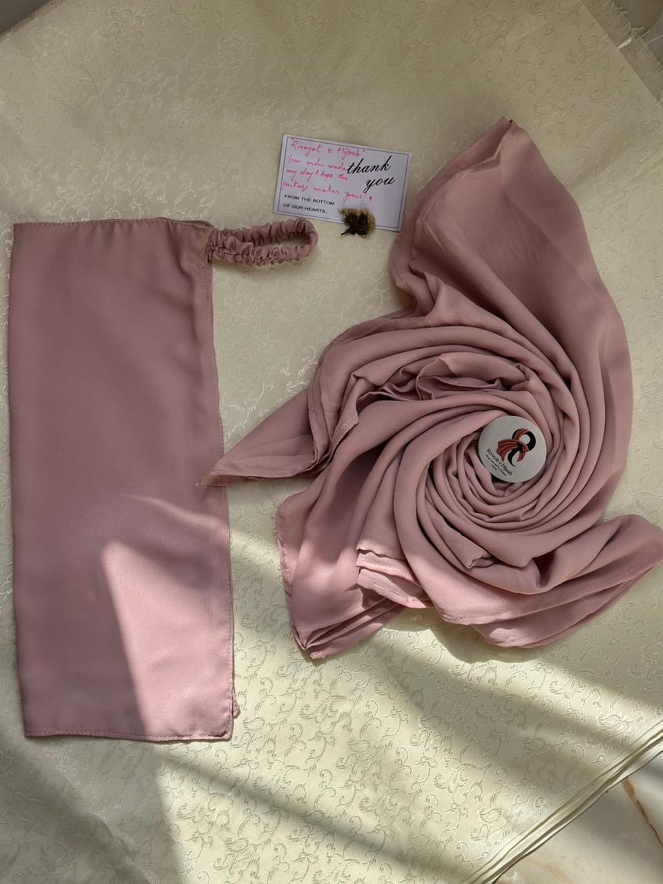 Georgette Hijab Niqab Set - BABY PINK