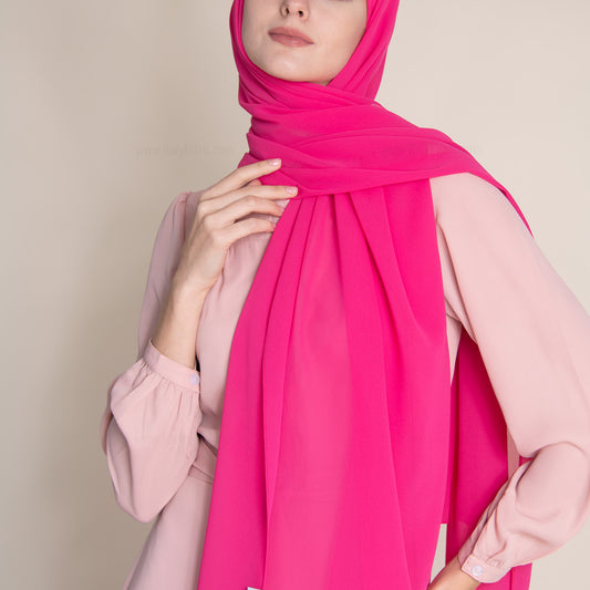 Luxury Georgette Hijab - HOT PINK
