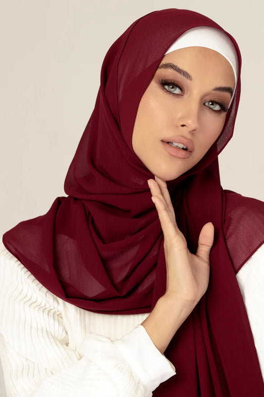 Luxury Georgette Hijab - MAROON