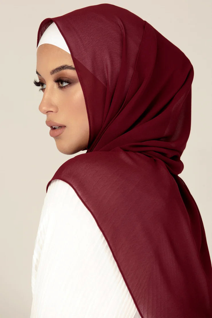Luxury Georgette Hijab - MAROON