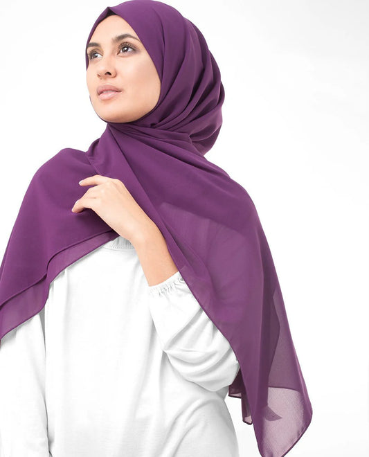 Luxury Georgette Hijab - GRAPE PURPULE